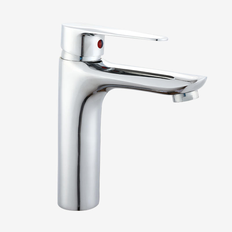 Bathroom Basin Tap Cold Water Faucet Chrome Zinc Alloy Metal Vertical Taps for Hand Face Washing