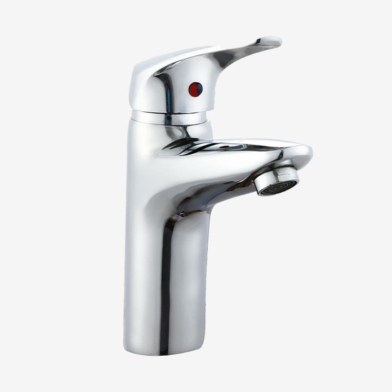 Countertop mounted zinc alloy brass washbasin faucet chrome plated hot and cold water bathroom faucet