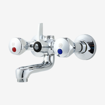 Modern bathroom shower set faucet wall mounted double handles chrome plated bath shower mixer tap