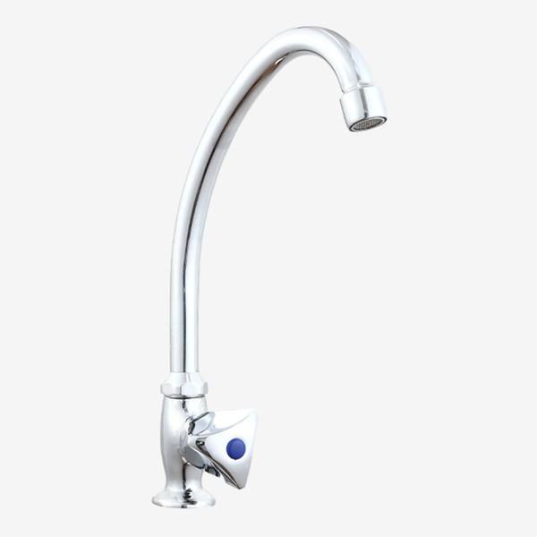 Zinc alloy brass straight single cold faucet chrome plated kitchen basin faucet